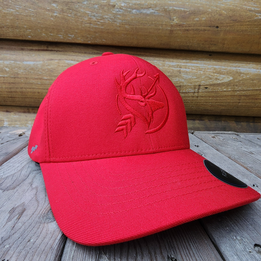 Red hunter snapback cap