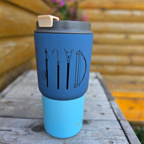 Traditional tools blue thermos