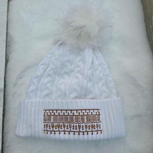 Beanie - brown +white Tunniit