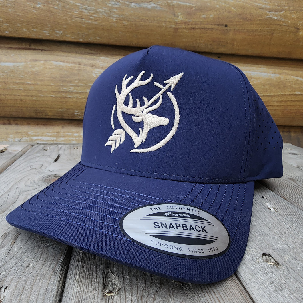 Navy hunter snapback cap