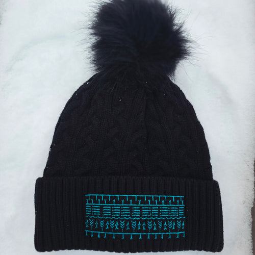 Beanie - teal + black tunniit