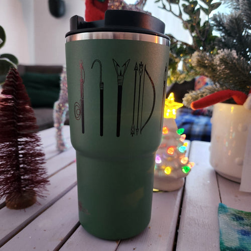 Traditional tools green thermos