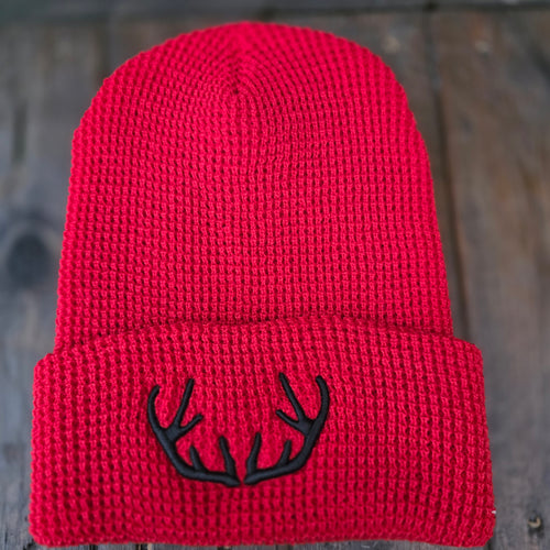 Red Natjuk waffle Beanie