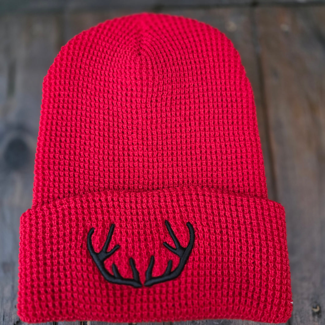 Red Natjuk waffle Beanie