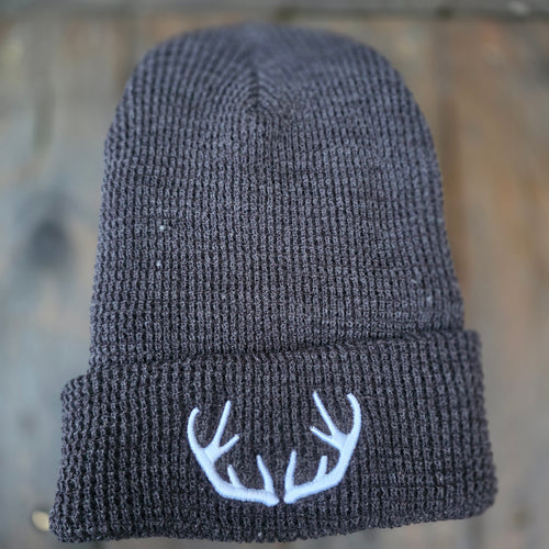 Dark grey natjuk waffle Beanie