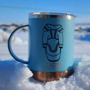 Blue AMAUTIK takeout mug
